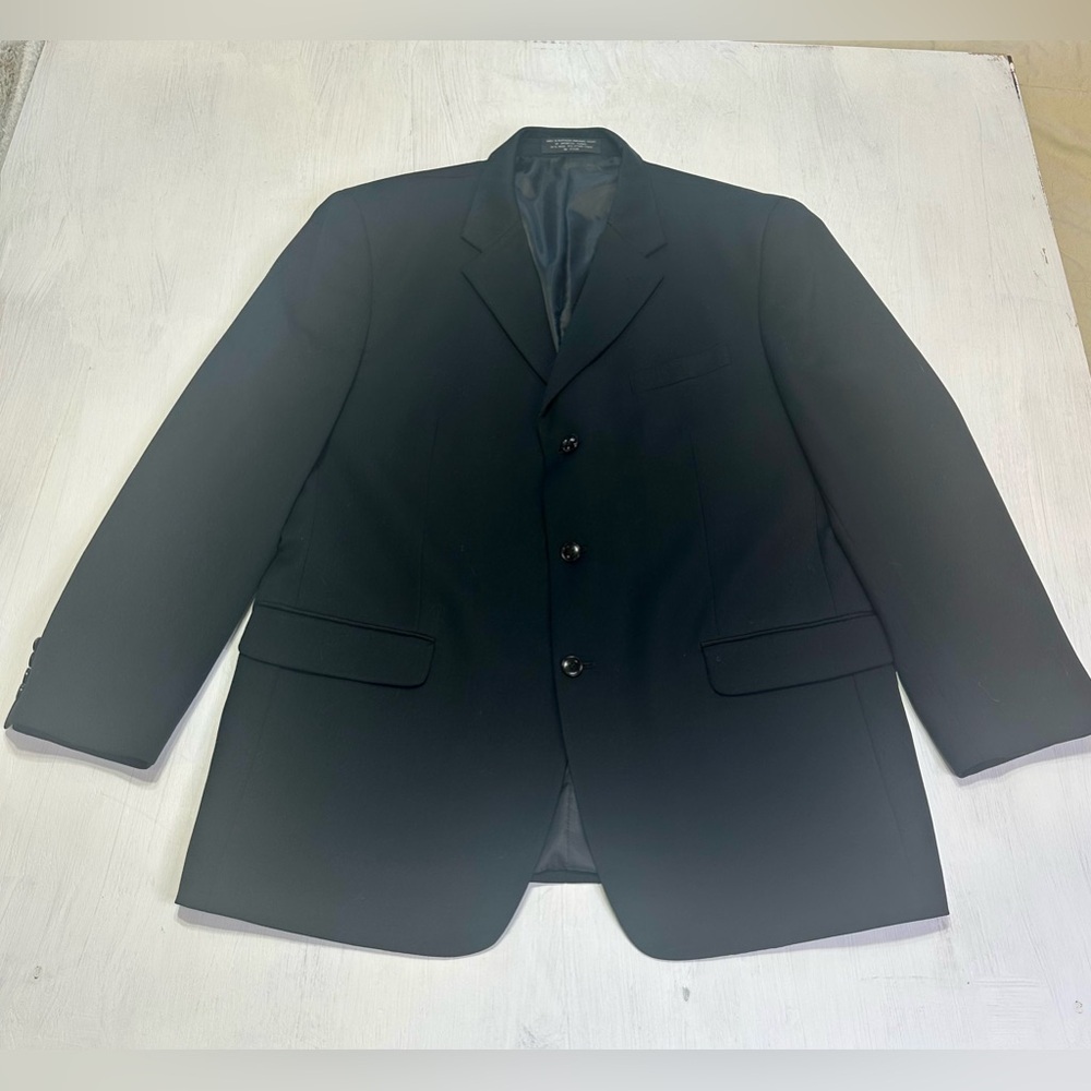 Jones New York Wool Blazer Men’s 46L Black 3 Button Classic Sport Coat Foley’s - Picture 3 of 11